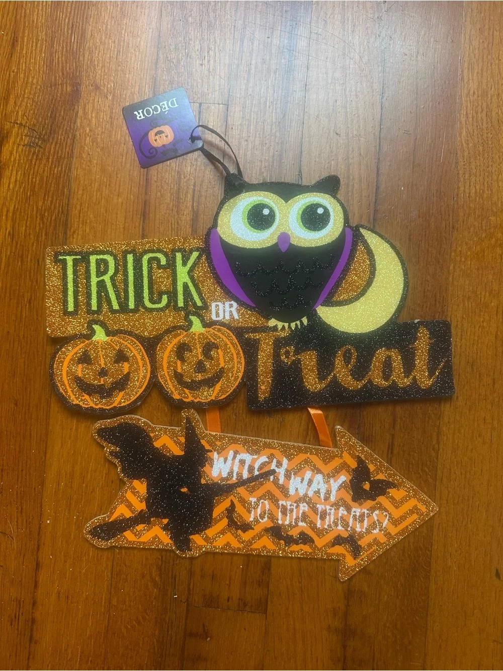 Halloween BEWARE OF THE GHOST ,TRICK OR TREAT Wall Door Hanging Sign 12 X 12